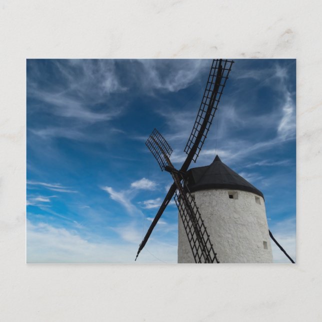 Black-white windmill postcard (Front)