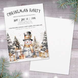 Black White Winter Christmas Party Invitation