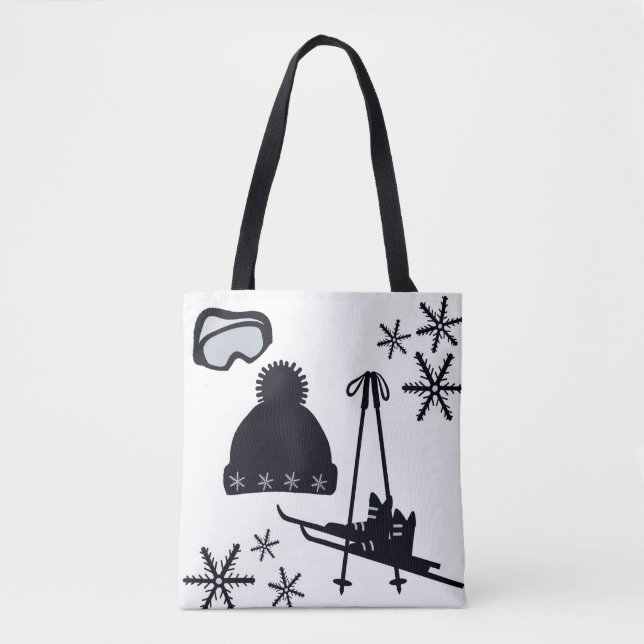 Black & white winter designs. tote bag (Front)