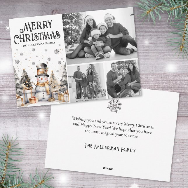 Black White Winter Elegant Photo Holiday Card (Black White Winter Elegant Photo Holiday Card )