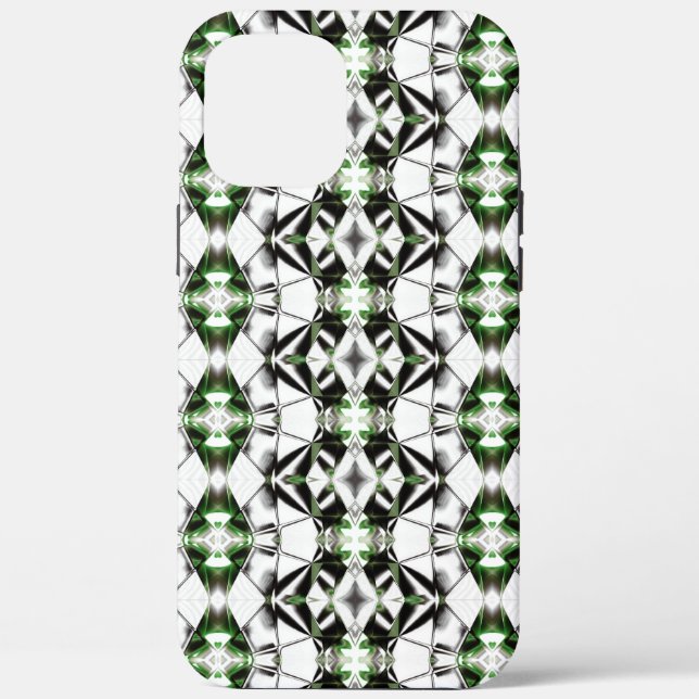 Black & White with green, rapport of virtual lines Case-Mate iPhone Case (Back)