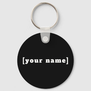black white with your name key ring