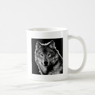 Black & White Wolf Artwork Coffee Mug