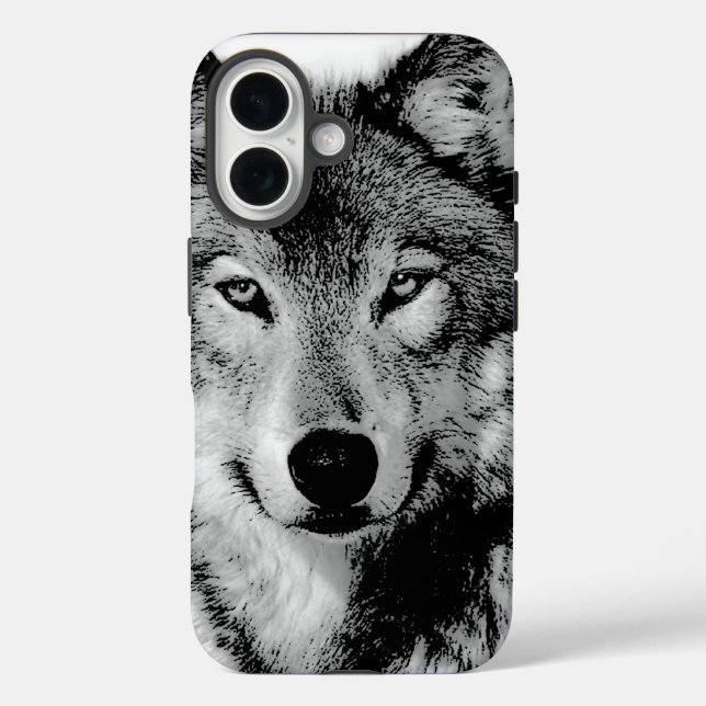 Black & White Wolf Case-Mate iPhone Case (Back)