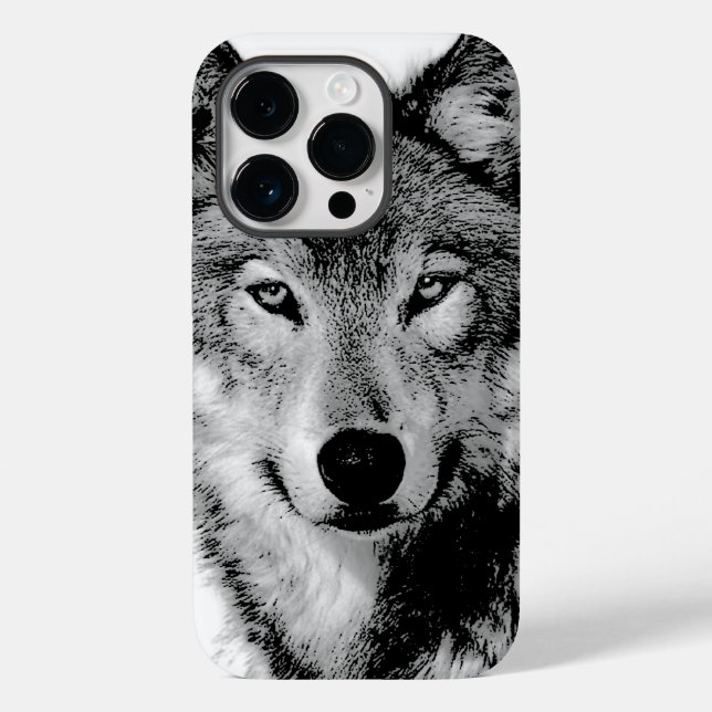 Black & White Wolf Case-Mate iPhone Case (Back)