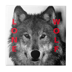Black & White Wolf Eye Artwork Tile