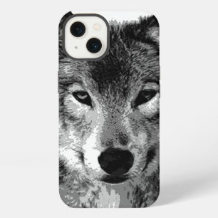 Black & White Wolf Eyes iPhone 13 Case