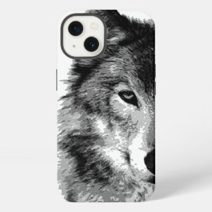 Black & White Wolf iPhone 13 Case