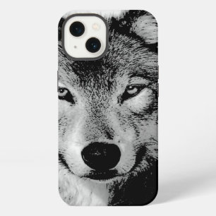 Black & White Wolf iPhone 13 Case