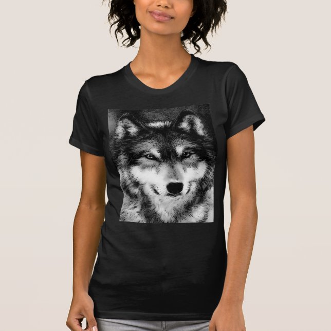 Black & White Wolf T-Shirt (Front)