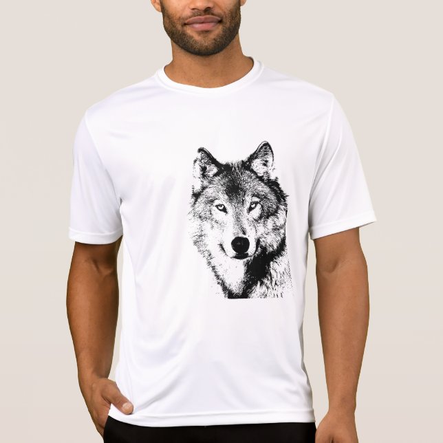 Black & White Wolf T-Shirt (Front)