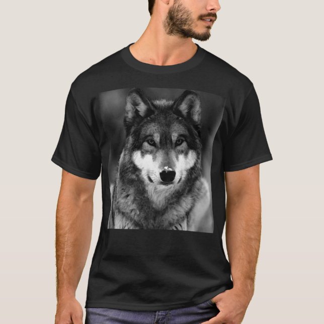 Black & White Wolf T-Shirt (Front)