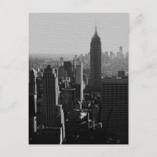 Black & White Wood Effect NYC Postcard
