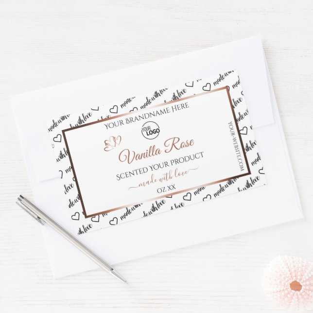 Black White Word Art Product Labels Rose Gold Logo (Envelope)
