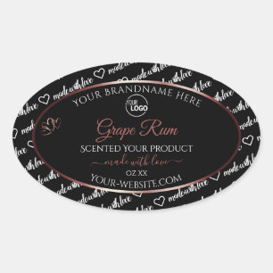 Black White Word Cloud Burgundy Product Label Logo