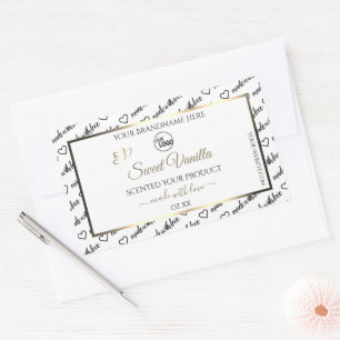 Black White Word Cloud Golden Product Labels Logo