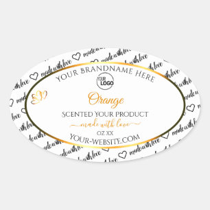 Black White Word Cloud Orange Product Labels Logo