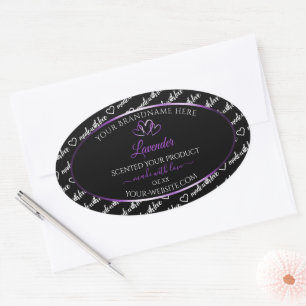 Black White Word Cloud Product Label Purple Hearts