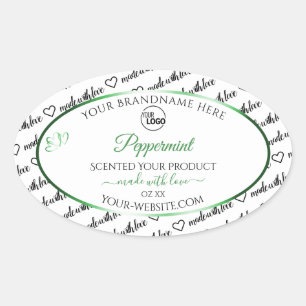 Black White Word Cloud Product Labels Green Logo