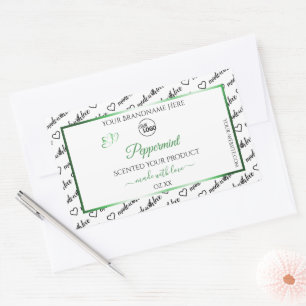 Black White Word Cloud Product Labels Green Logo