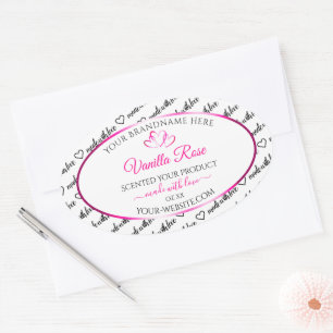 Black White Word Cloud Product Labels Pink Hearts