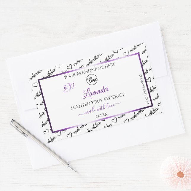 Black White Word Cloud Purple Product Labels Logo (Envelope)