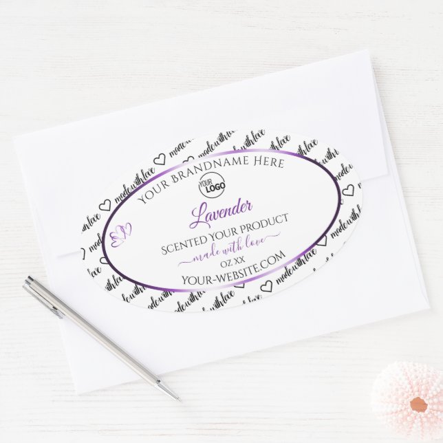 Black White Word Cloud Purple Product Labels Logo (Envelope)