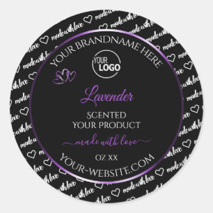 Black White Word Cloud Purple Product Labels Logo