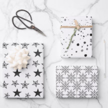 Black & White Wrapping Paper Sheet Set #2