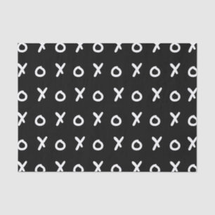Black & White X O XO X&O's Trendy Cute Tissue Paper