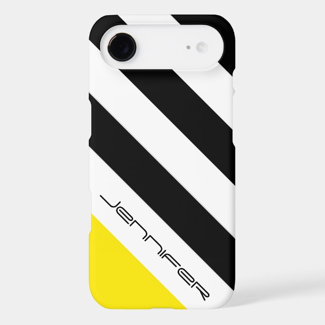 Black, White, Yellow Minimalist, Name,  (Back)