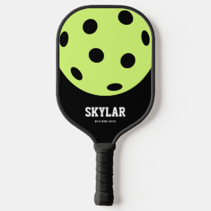Black White Yellow Unique Bright Pickleball Paddle