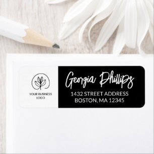 Black & White Your Business Logo Return Address