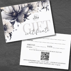 Black White Your Logo Business Gift Certificate