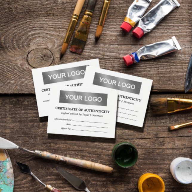 Black White Your Logo Certificate of Authenticity (Creator Uploaded)