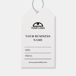 Black White Your Logo Social Media Price Gift Tags