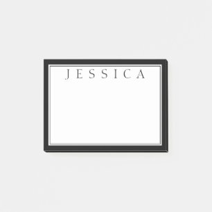 Black & White   Your Name Post-it Notes