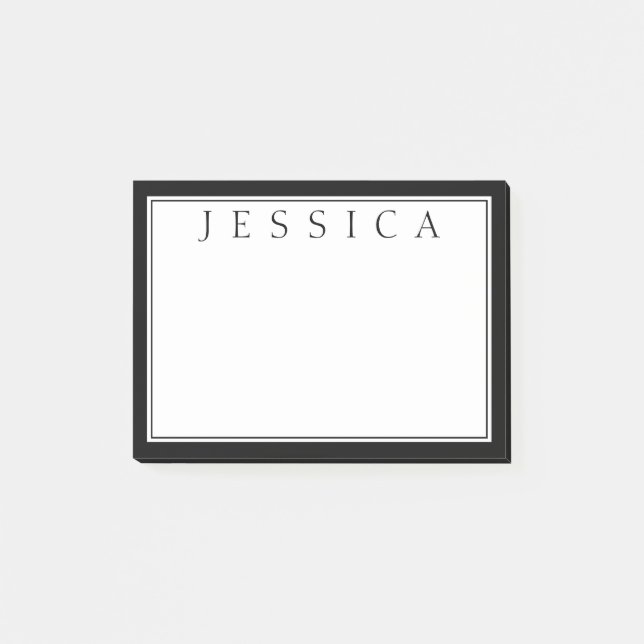 Black & White | Your Name Post-it Notes (Front)