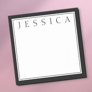 Black & White Your Name Post-it Notes