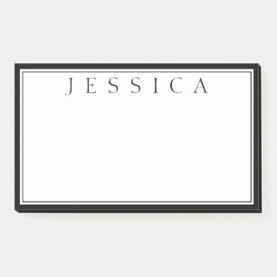 Black & White   Your Name Post-it Notes