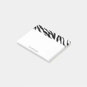Black & White Zebra Animal Print Personalise Post-it Notes