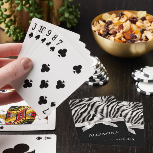 Black White Zebra Animal Print Playing Cards