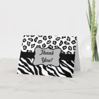 Black & White Zebra & Cheeta Skin Thank You Custom