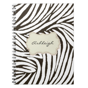 Black White Zebra Print Notebook