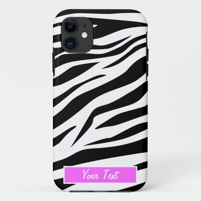 Black/White Zebra Print - Personalise Case-Mate iPhone Case (Back)