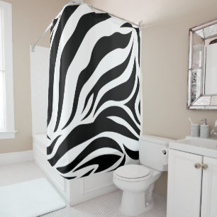 Black & White Zebra Print Shower Curtain