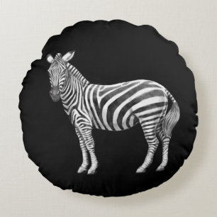 Black & White Zebra Round Cushion