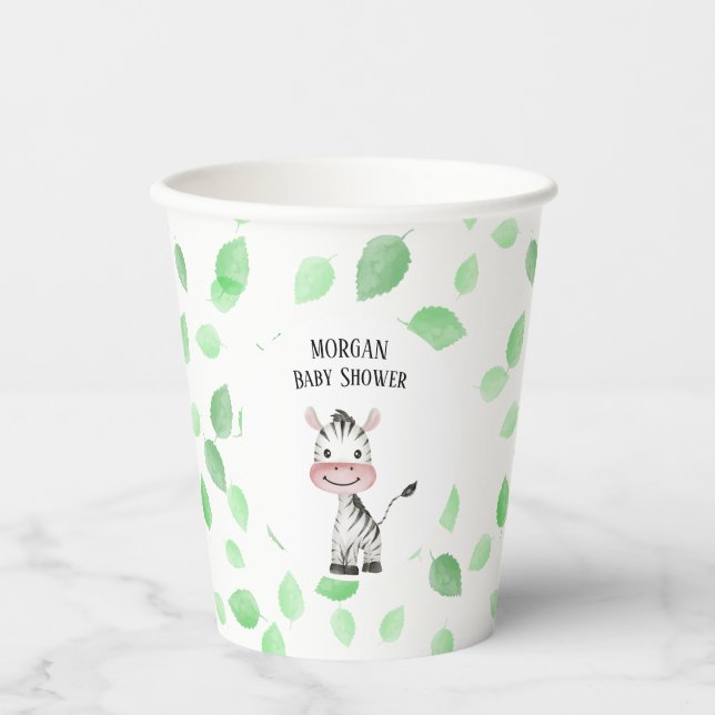 Black & white Zebra Safari Wild Jungle trip Jungle Paper Cups (Front)