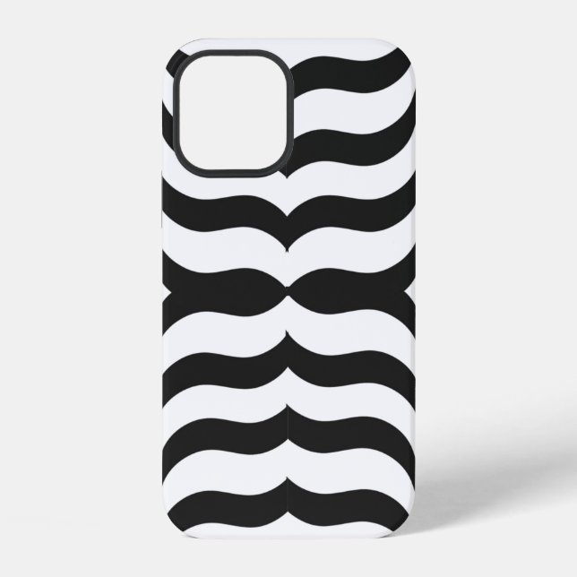 black + white zebra stripe pattern modern iPhone case (Back)