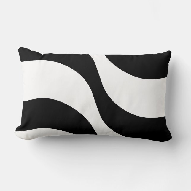 black + white zebra stripe pattern modern  pillow (Front)
